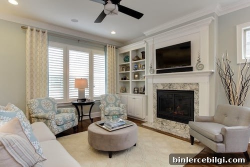 living room with comfort gray walls