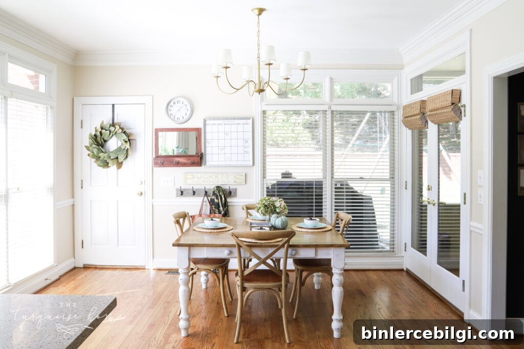 Kitchen Breakfast Table Decorated for Fall