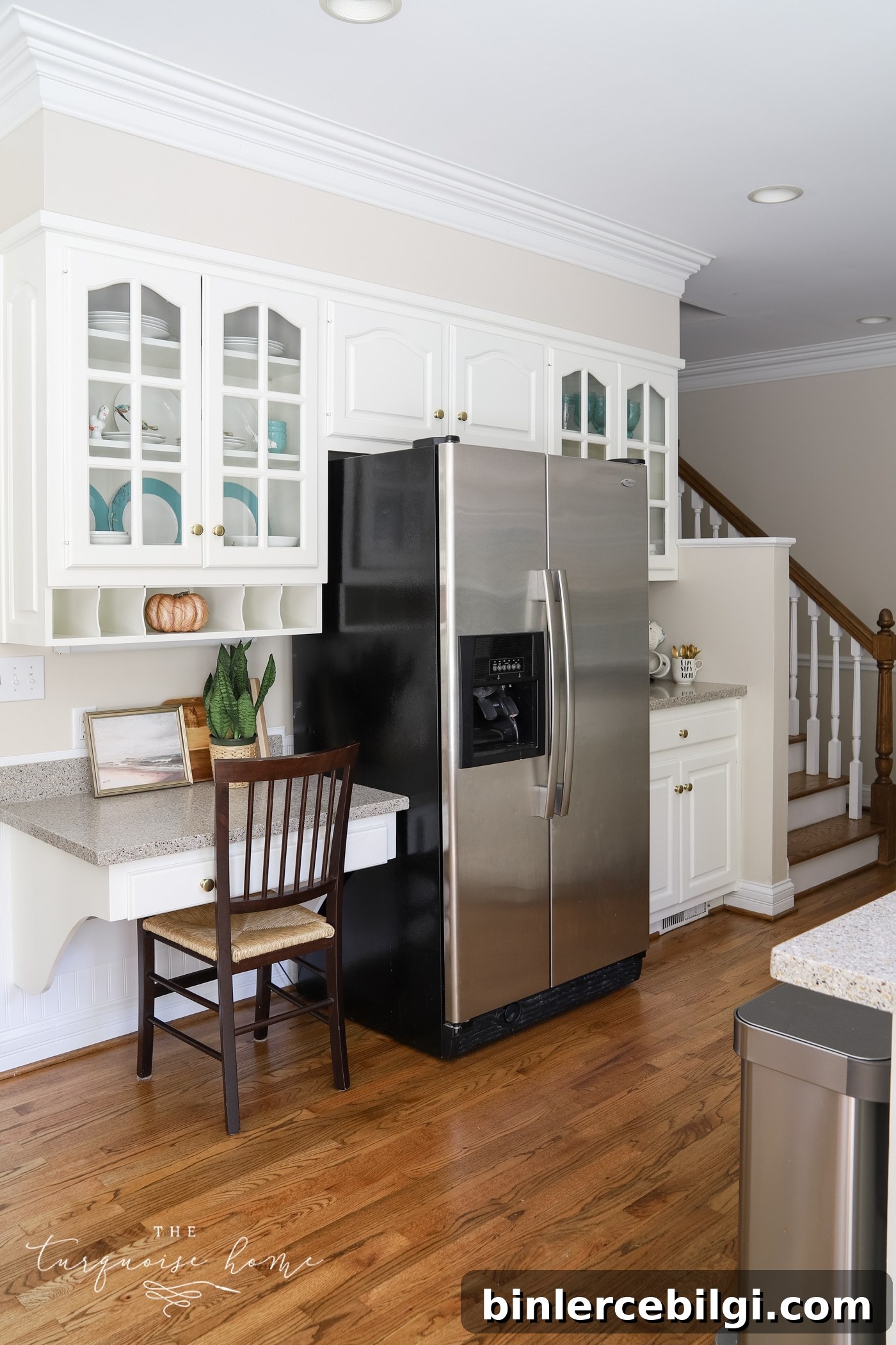 Kitchen with White Cabinets and Fall Decor