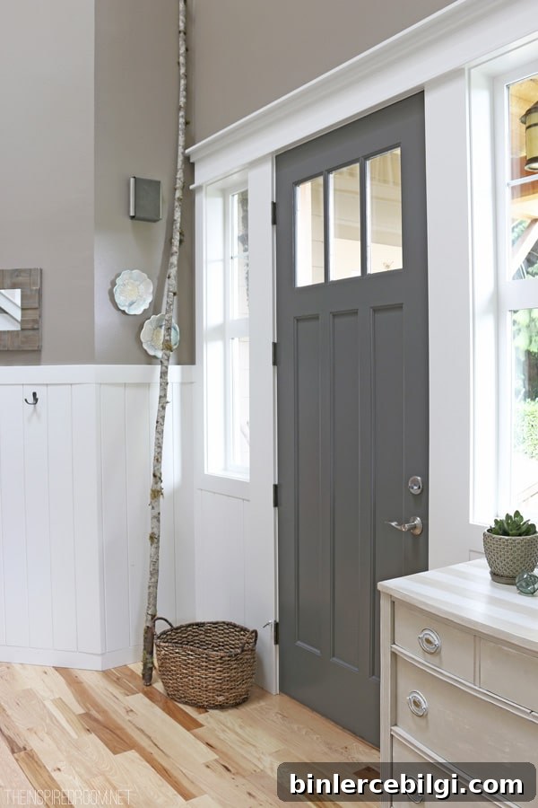 Interior Door Paint Color Ideas to Transform Your Home 12 Closeup of a gray interior door