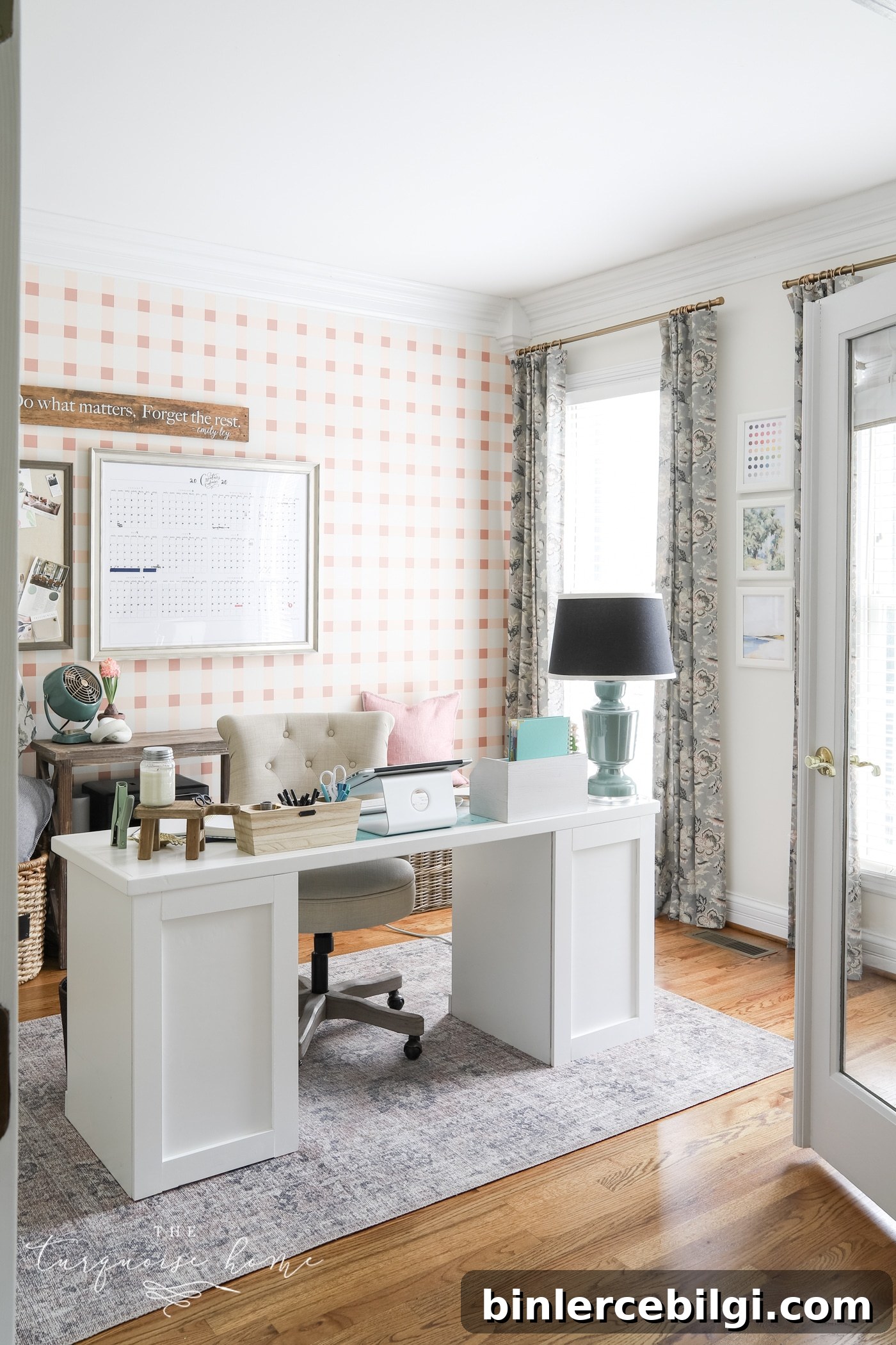 Blush and Brass Feminine Office Space