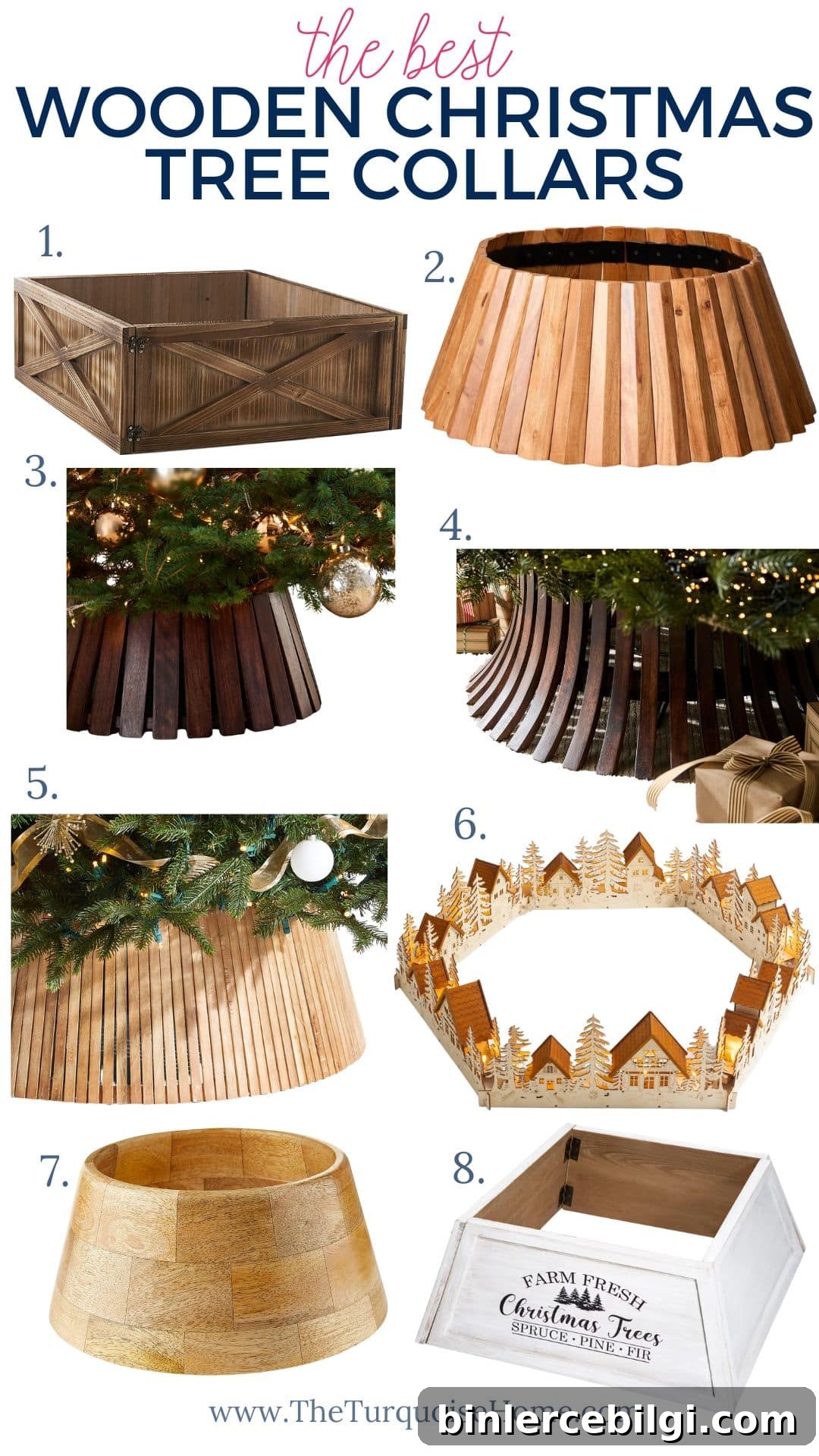 best wooden Christmas tree collars