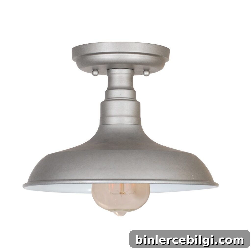 Simple Dome Semi Flush Mount Light