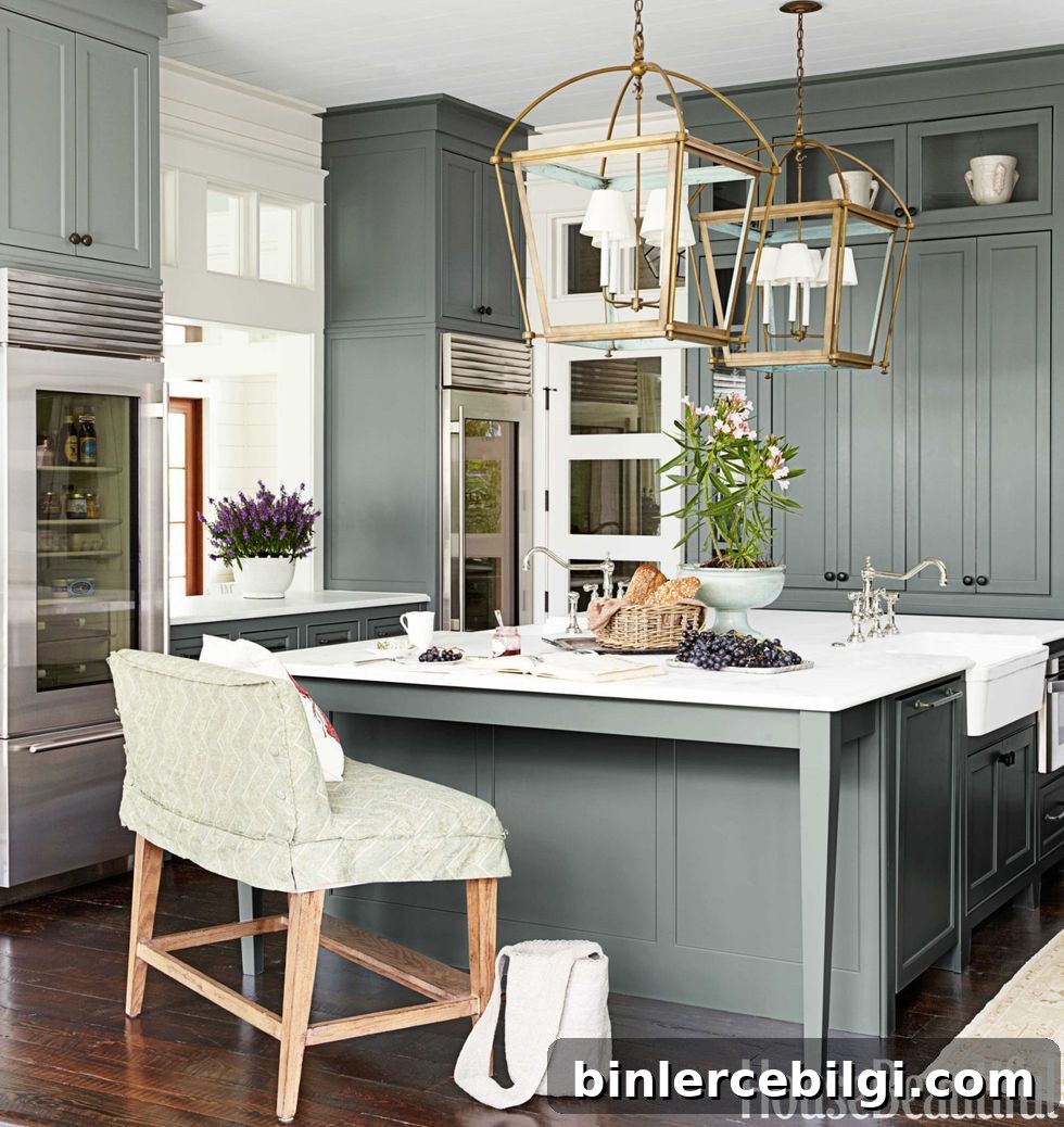 Sherwin Williams Retreat used in a kitchen