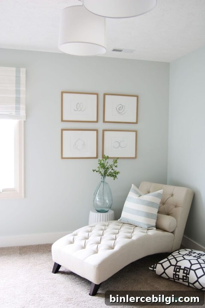 Healing Aloe paint color in a soft green room
