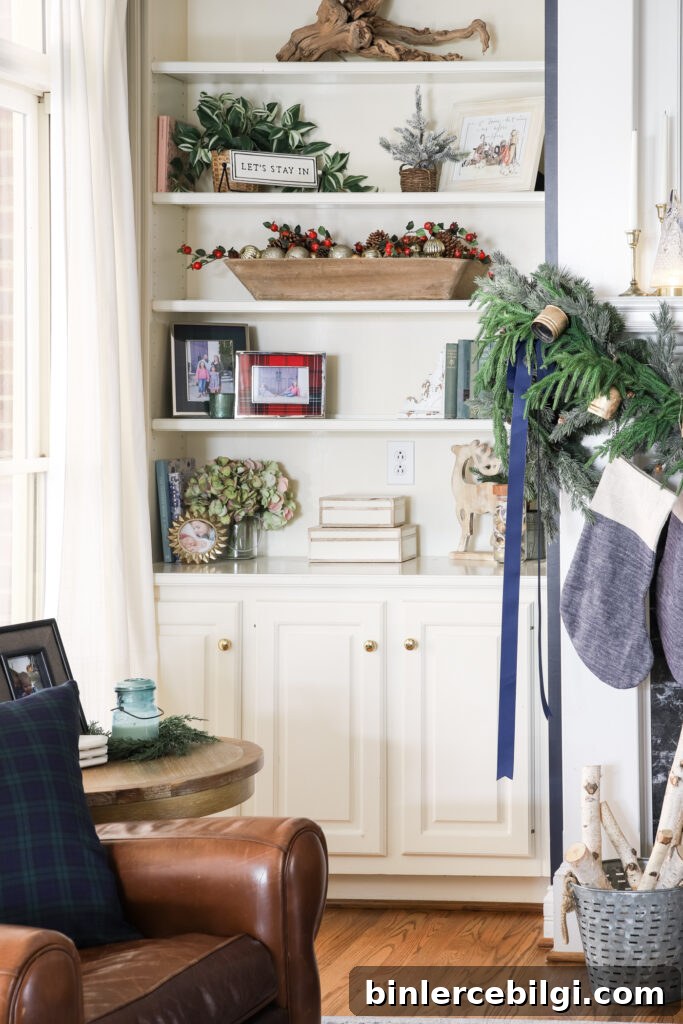 Traditional Christmas Living Room Decor Ideas for 2020 16 Built-In Christmas Shelves