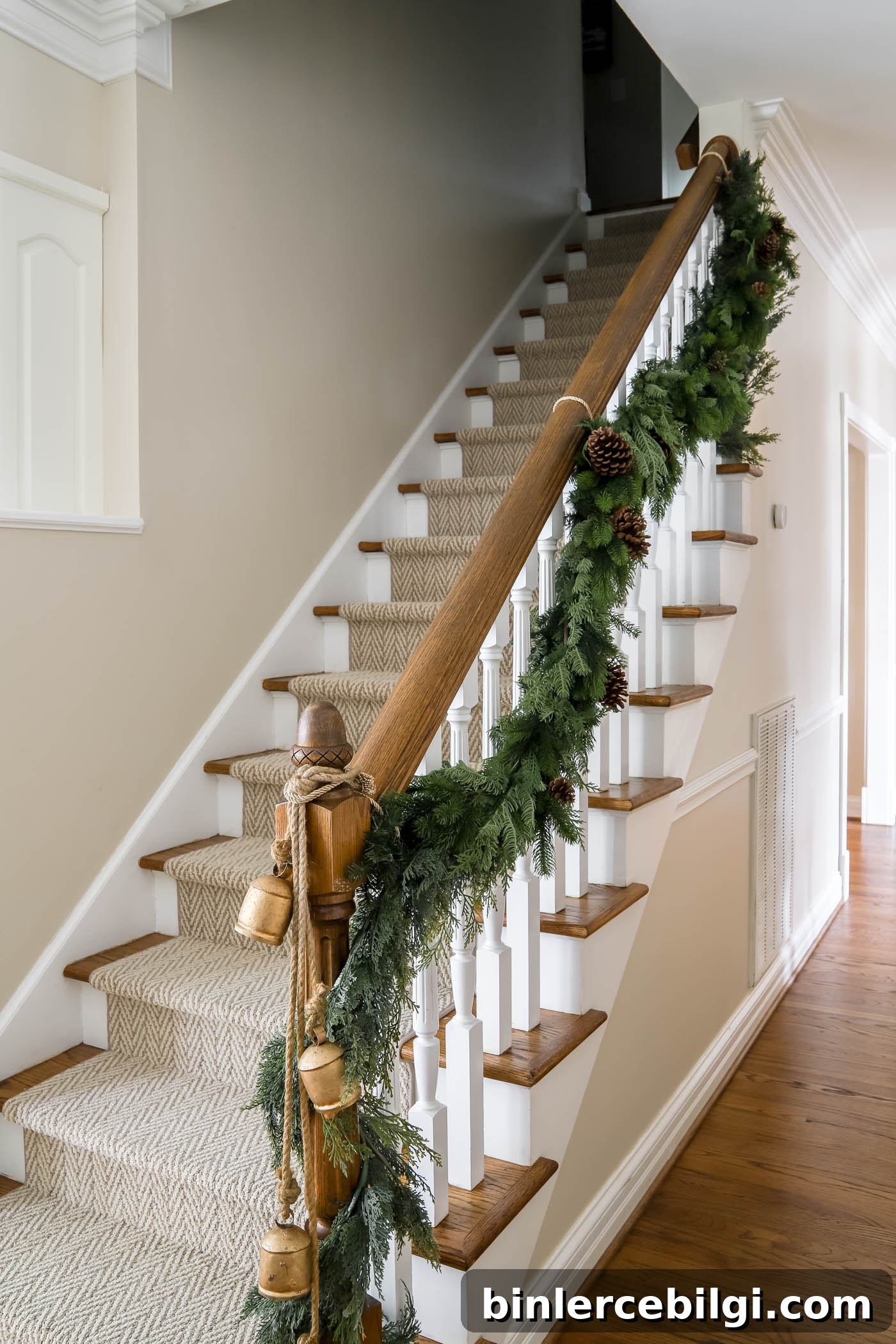 Christmas Garland on Stair Banister