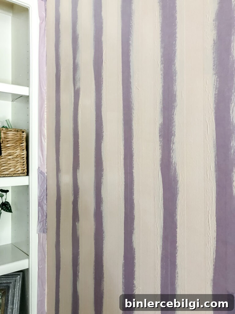 painted stripes for plaid wall