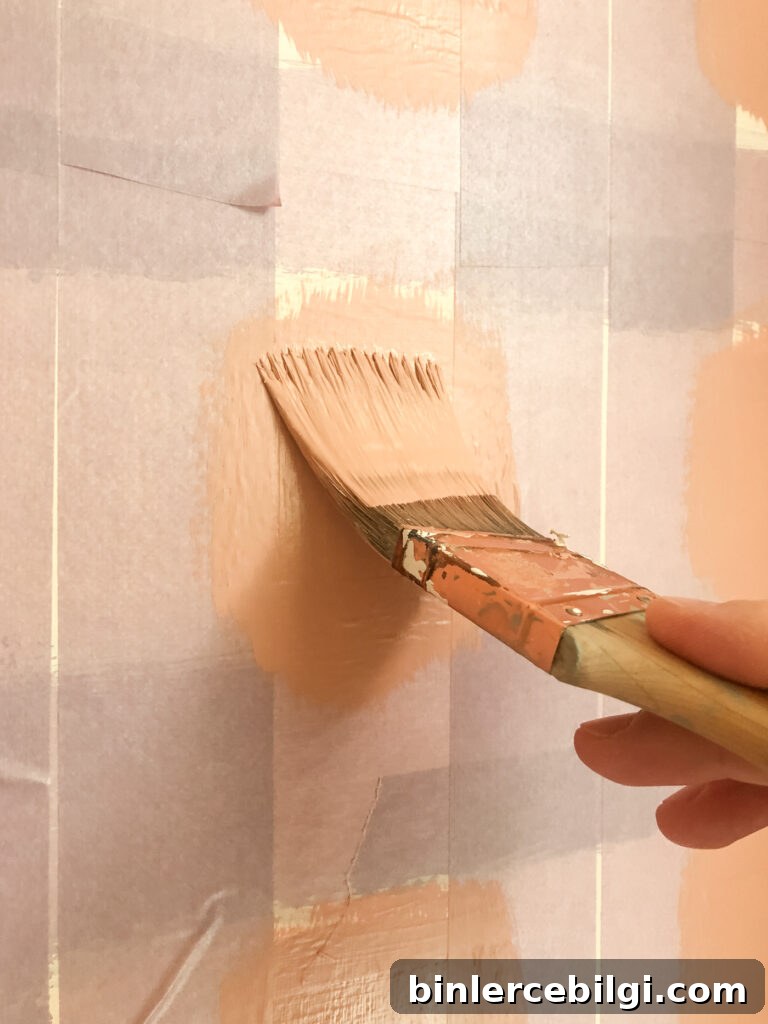 Paint the middle square on a plaid wall