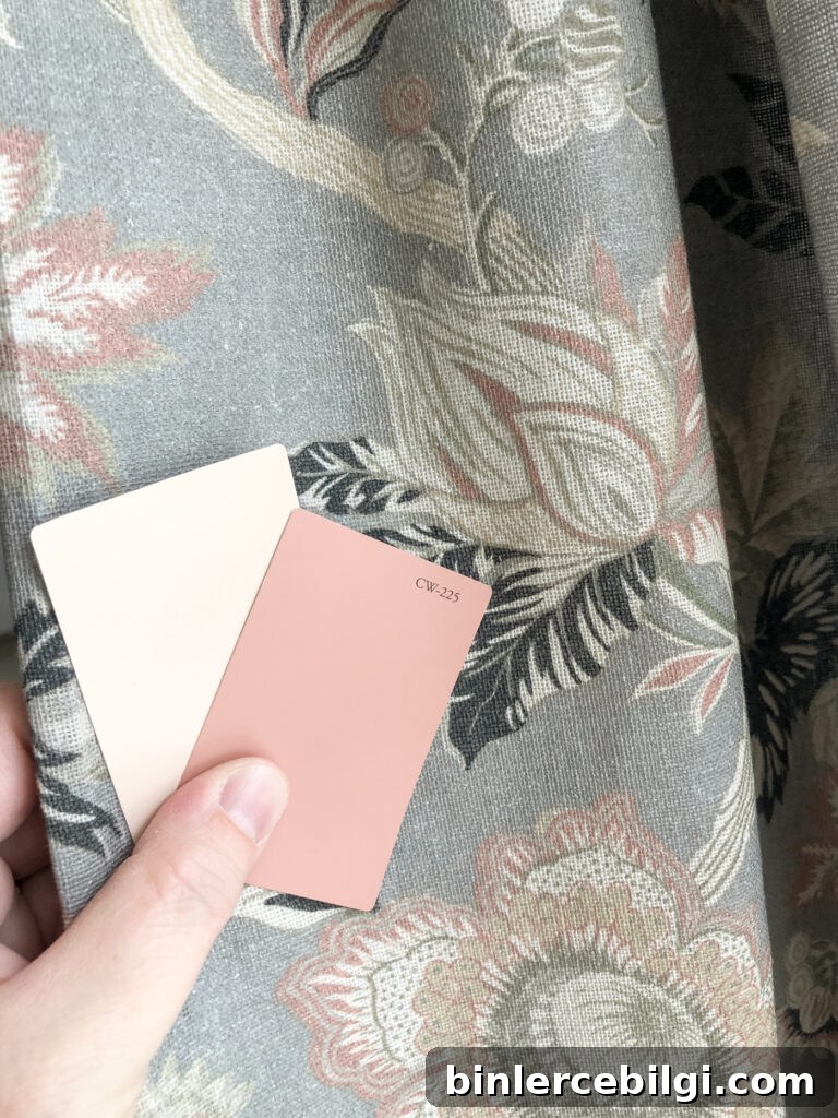 Pink Paint with Floral Curtains