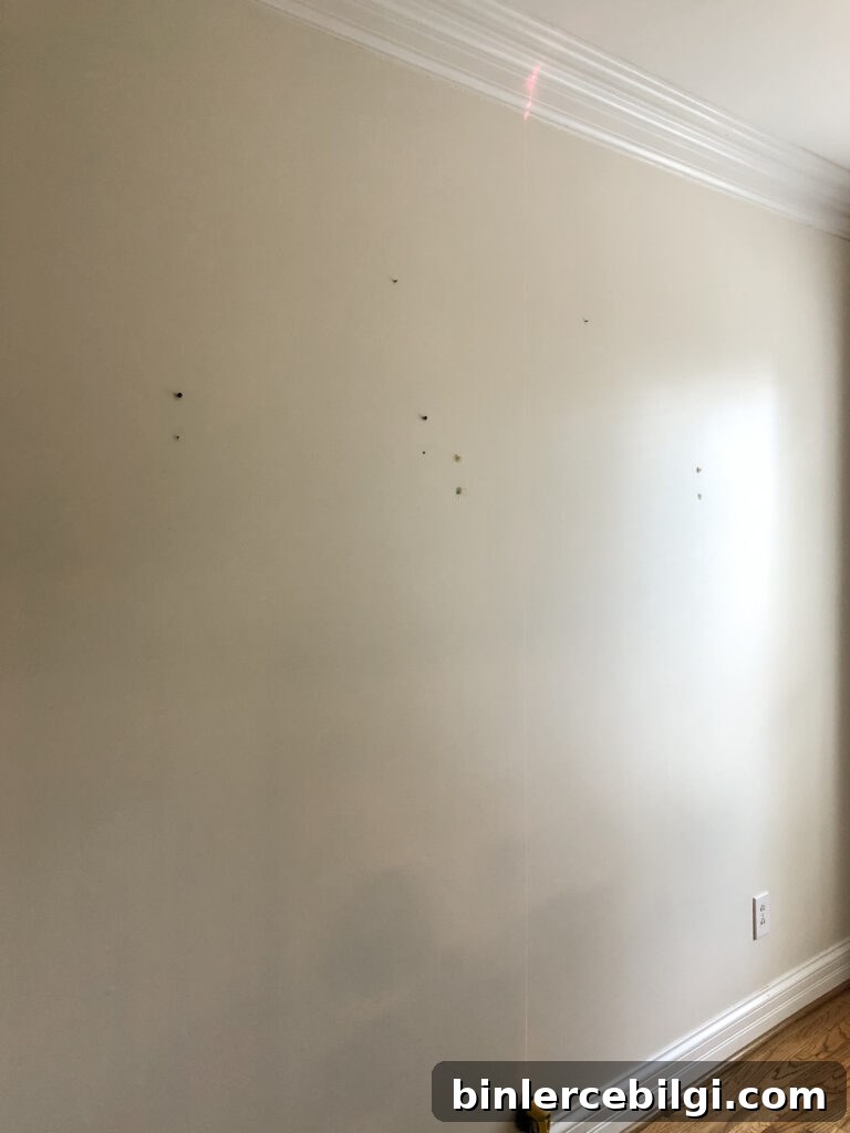 laser level on the wall