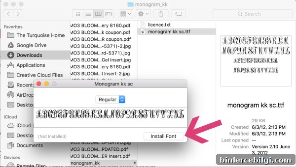How to make monograms by installing Monogram KK font to your computer.