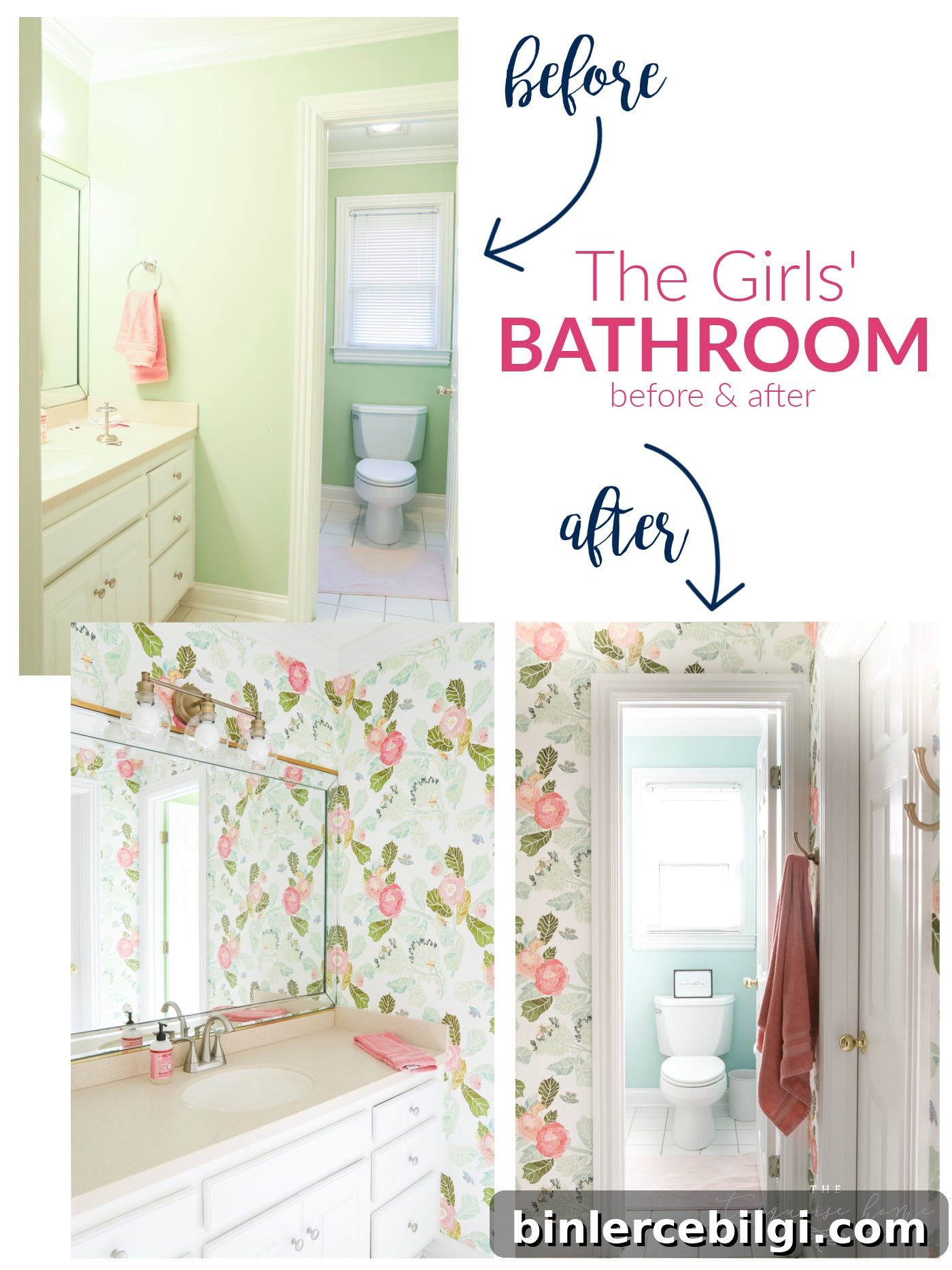 Girls' Bathroom Before & After