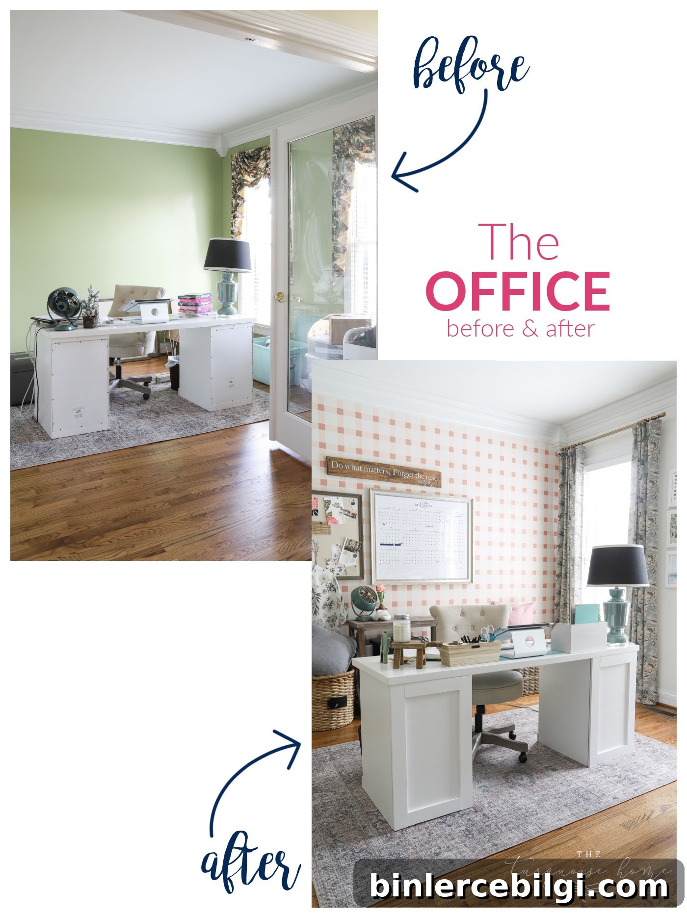Blush & Brass Home Office Before & After