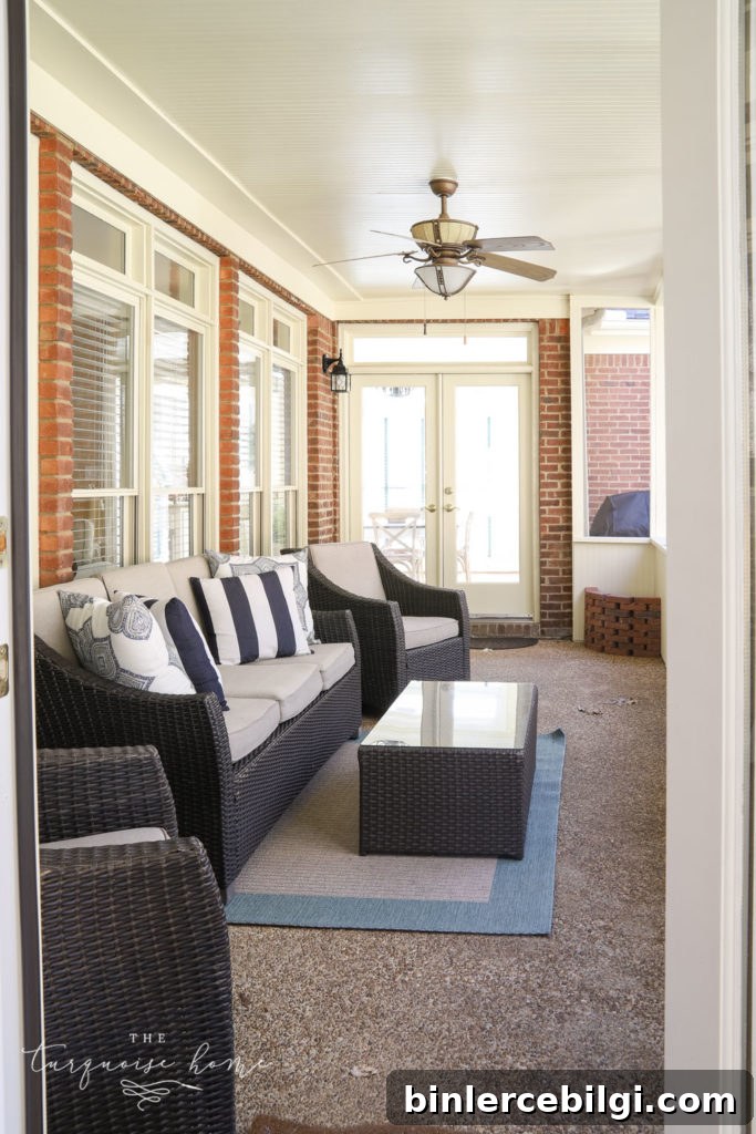 Screened-in back patio