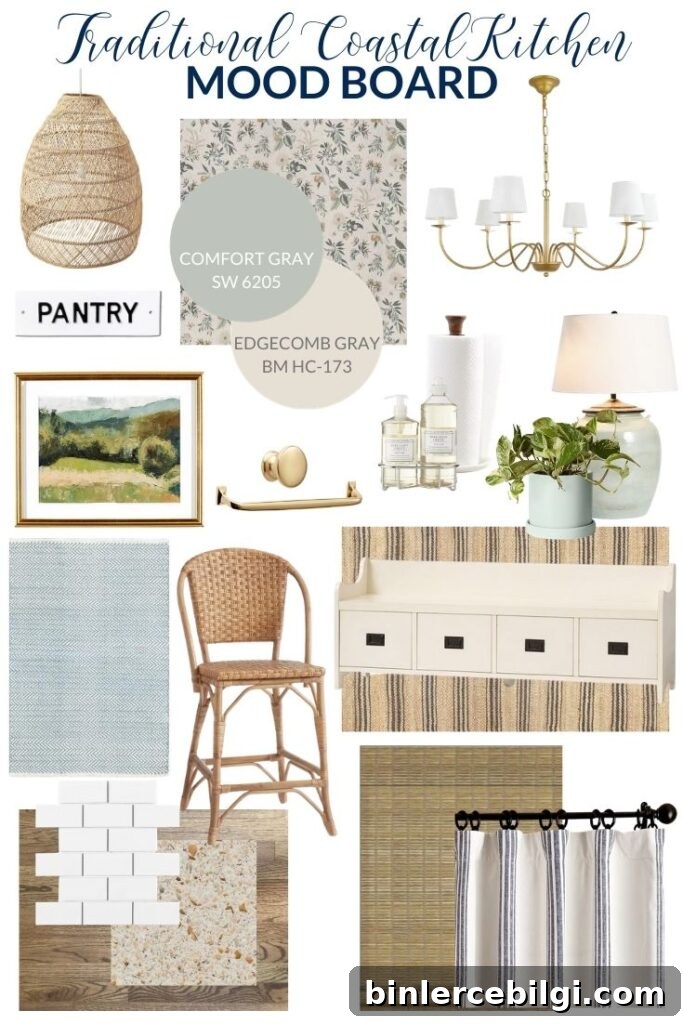 Traditional Coastal Kitchen Mood Board