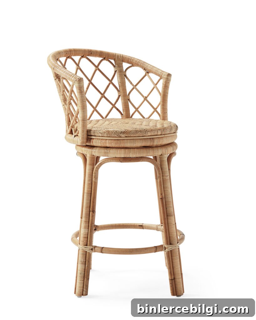 Avalon Swivel Counter Stool in Natural