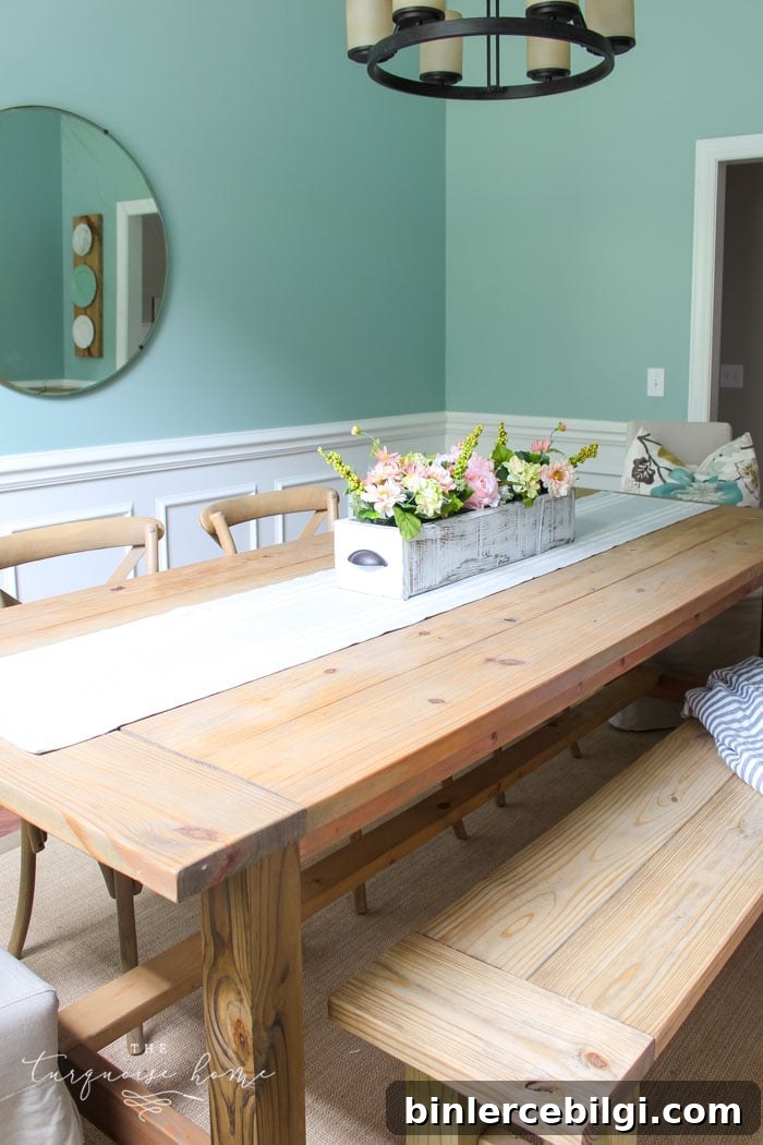 Having this DIY Farmhouse Table will make hosting events so easy. Just pull up a chair!!