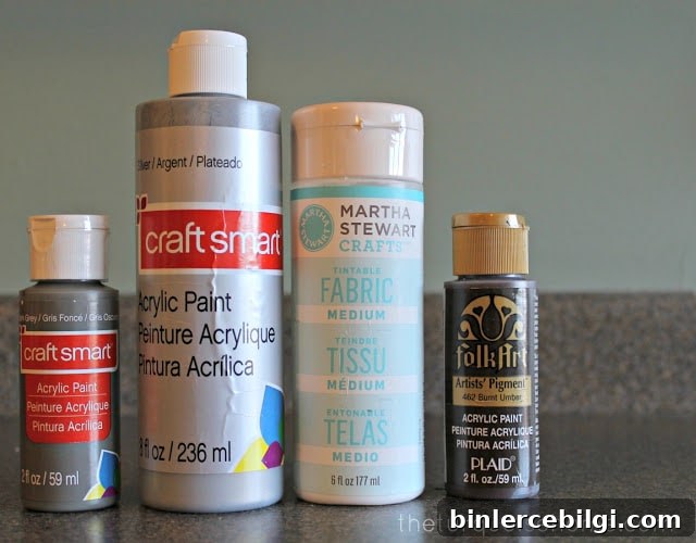 Craft paint for stenciling curtains