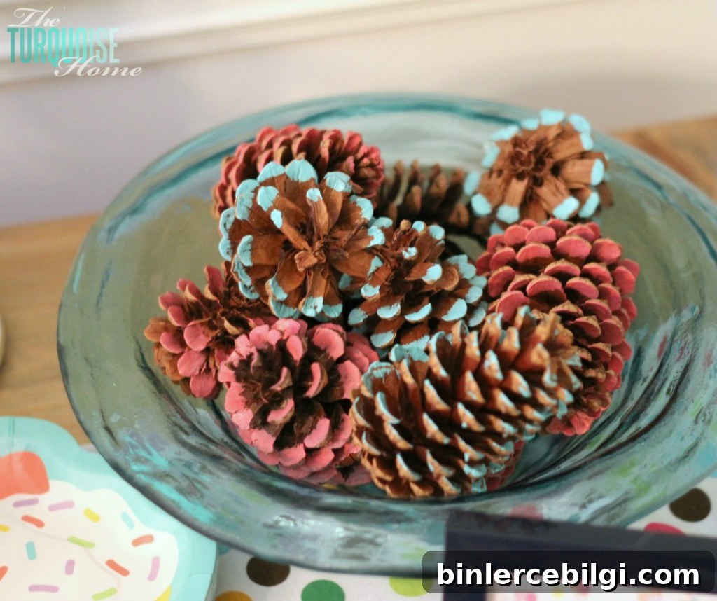 Colored Pine Cones #sprinkles # birthday