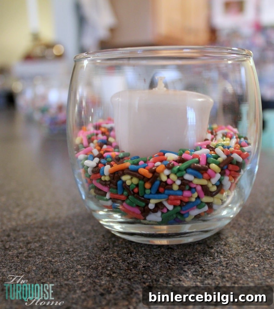 Candles in sprinkles