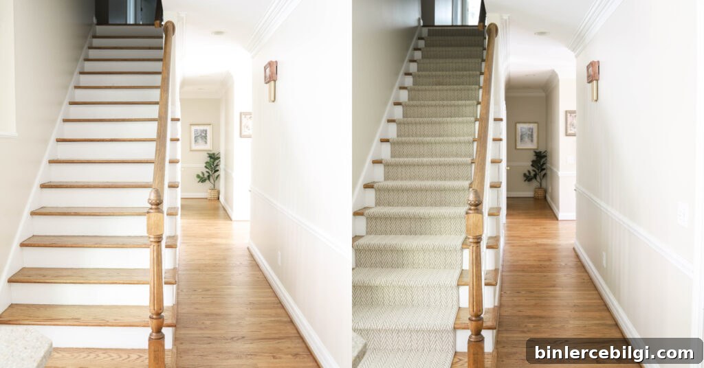 How to Install a New Stair Runner: Step-by-Step 10 Stair runner before and after