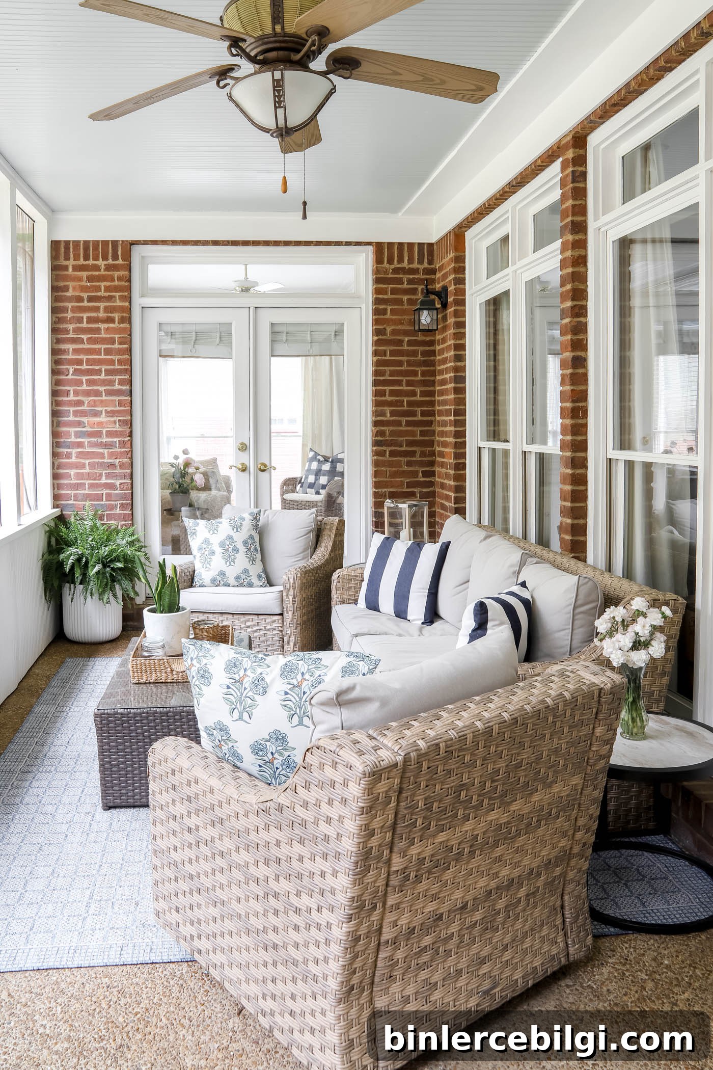 15 Haint Blue Paint Shades for Porch Ceilings 7 wicker patio furniture on screened-in porch
