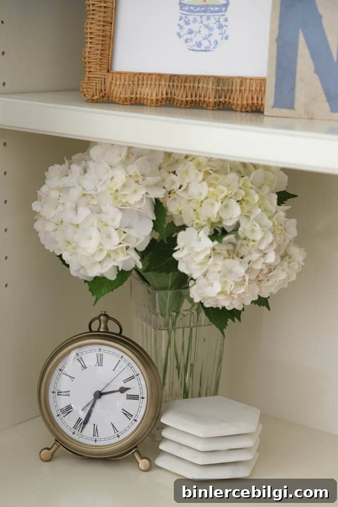White hydrangeas for summer decor