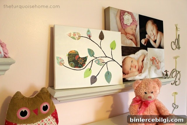 Pink and Turquoise Nursery Room for a girl