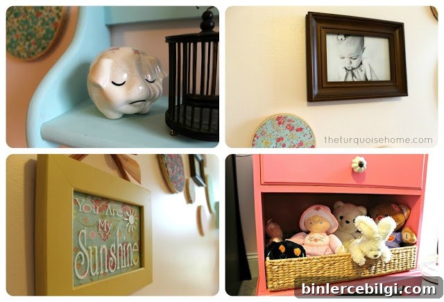 Pink and Turquoise Nursery Room for a girl
