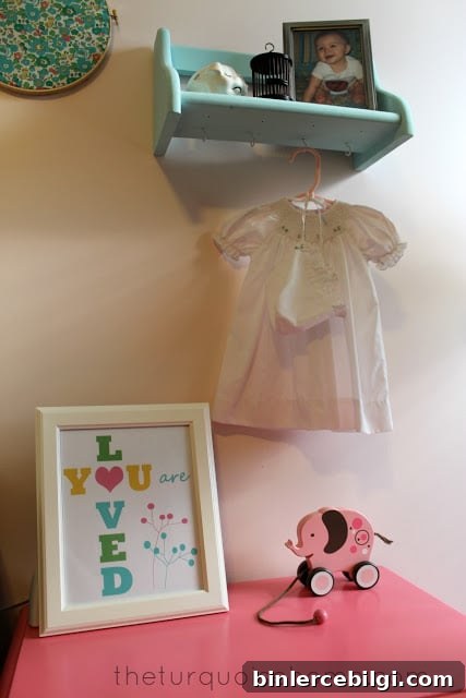 Pink and Turquoise Nursery Room for a girl