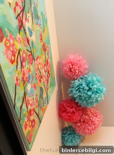 Pink and Turquoise Nursery Room for a girl