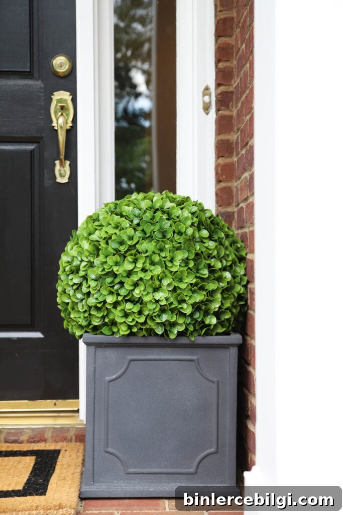 Classic Planter with Faux Topiary Ball