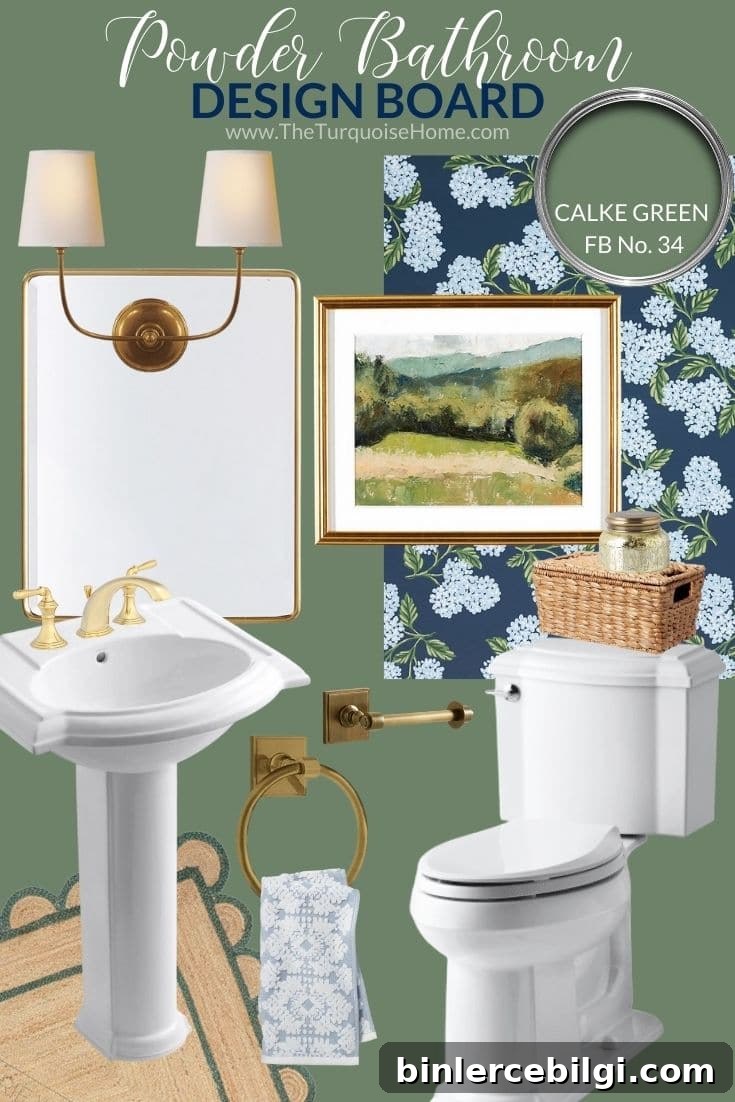 Traditional Blue and Green Powder Room Reveal 2 Traditional Powder Bathroom Design Board