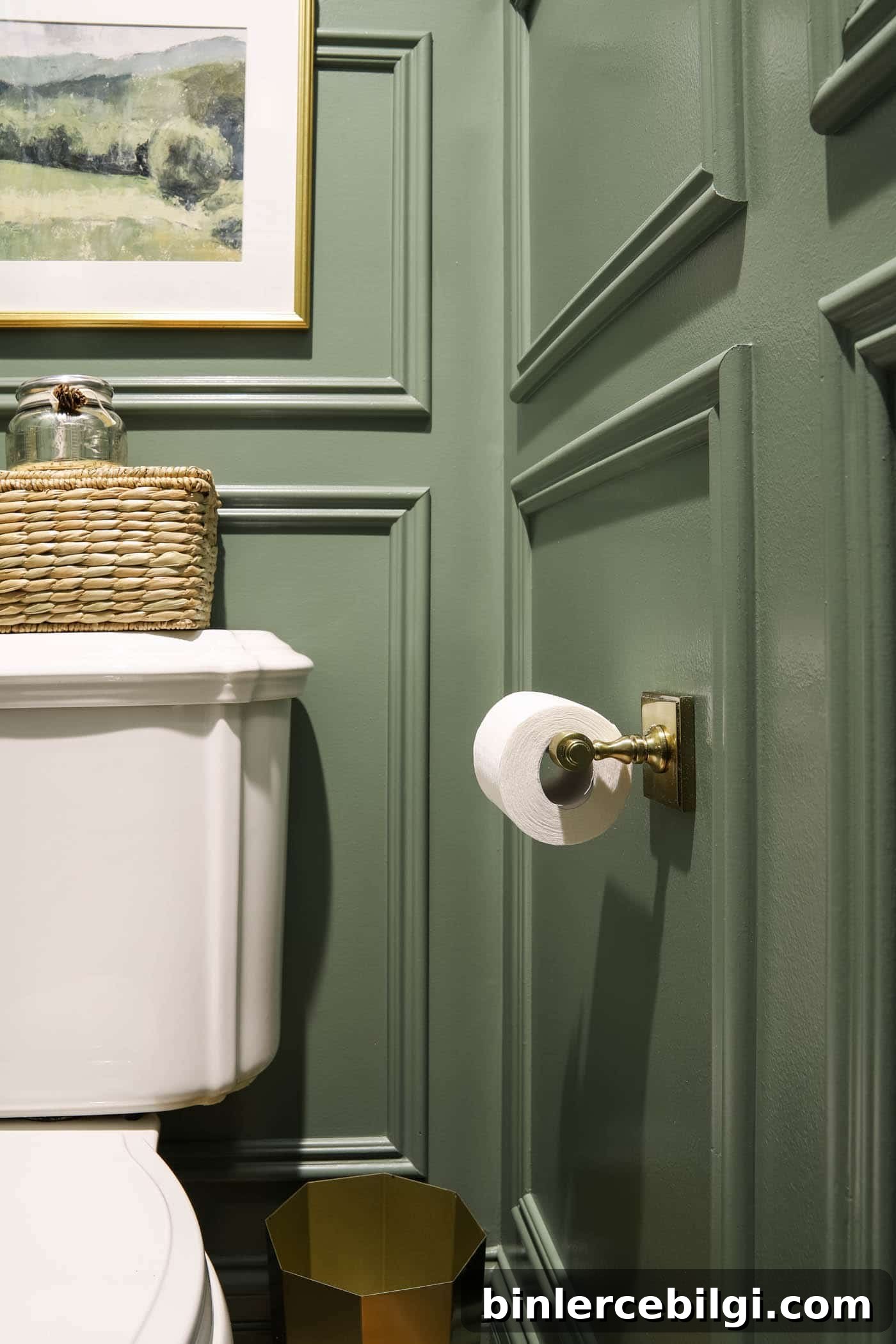 Traditional Blue and Green Powder Room Reveal 12 Toilet Paper Holder
