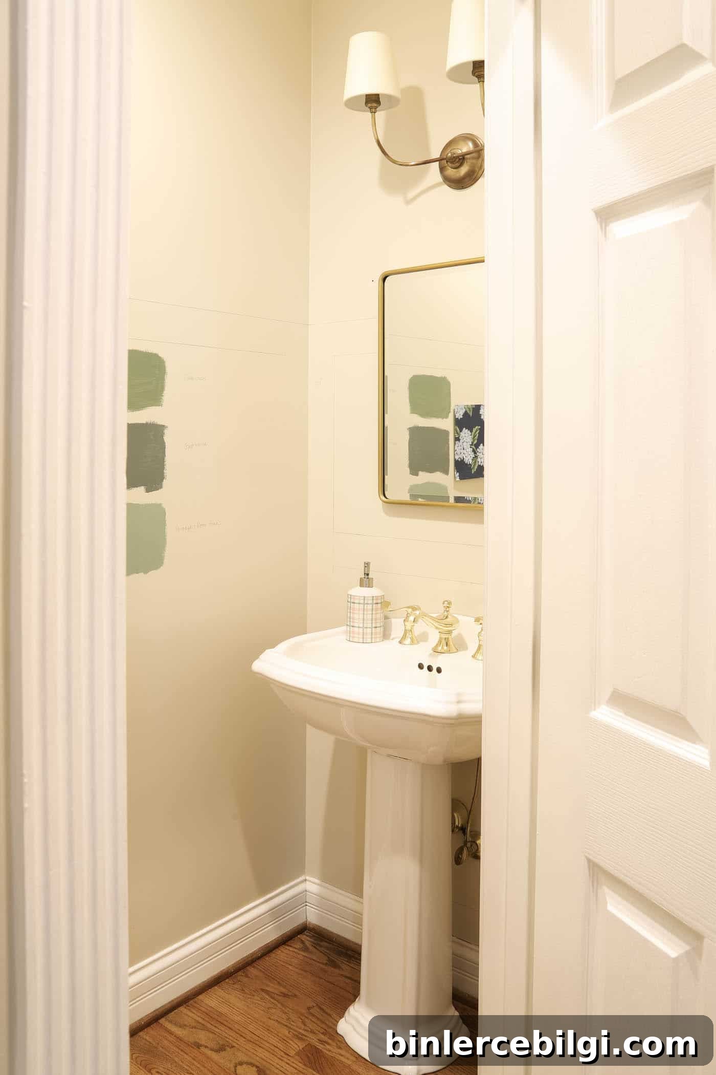 Traditional Blue and Green Powder Room Reveal 4 Powder Bathroom Ideas