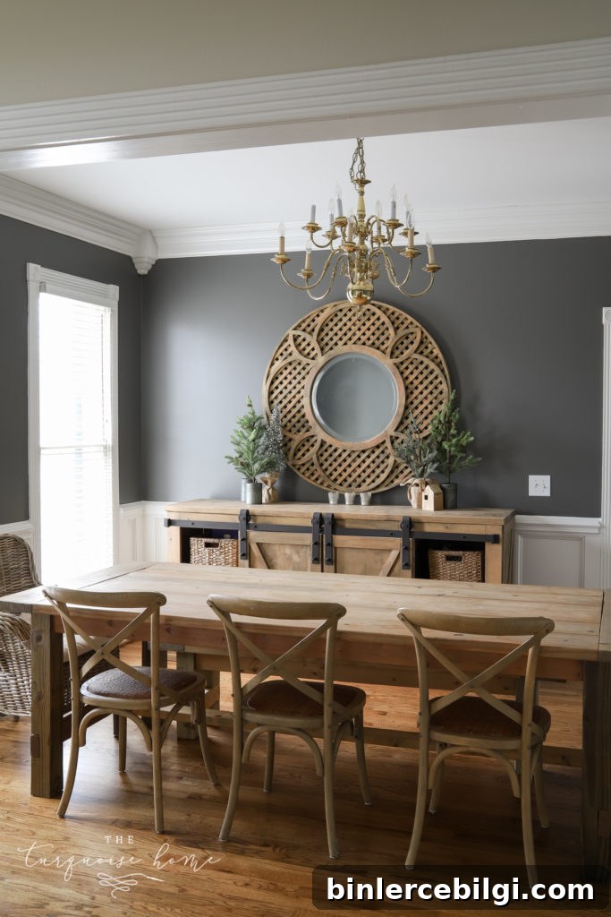 Kendall Charcoal Walls in the Dining Room