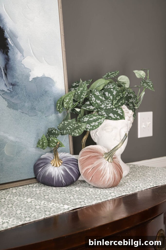 Velvet Pumpkins for Fall