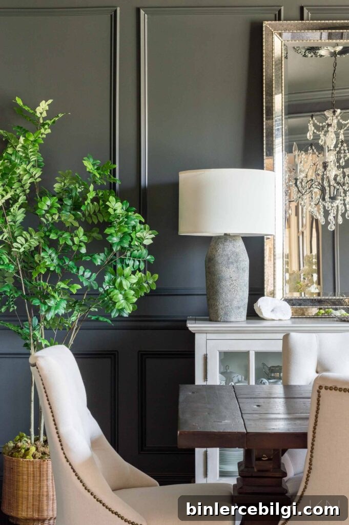dining room painted Iron Ore by Sherwin Williams