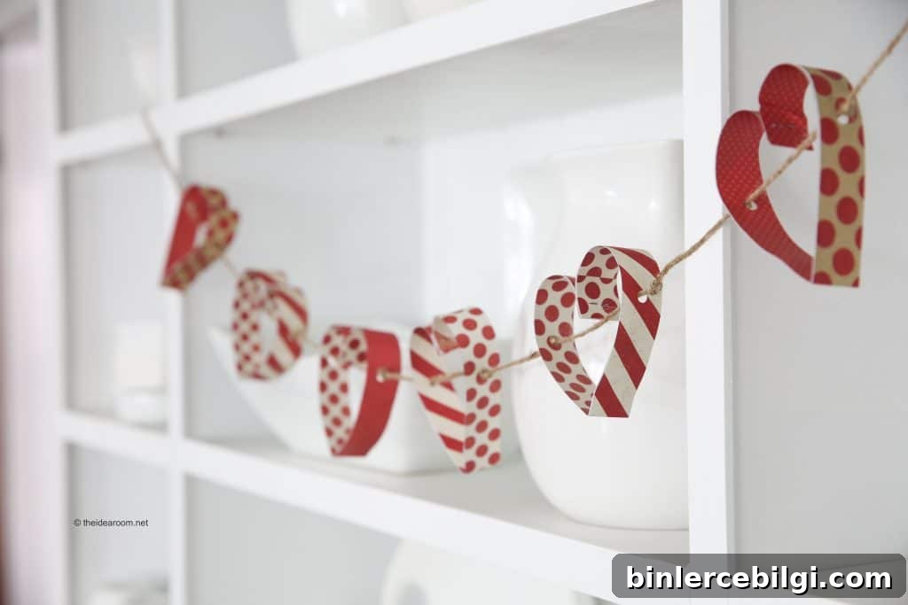 DIY paper heart garland
