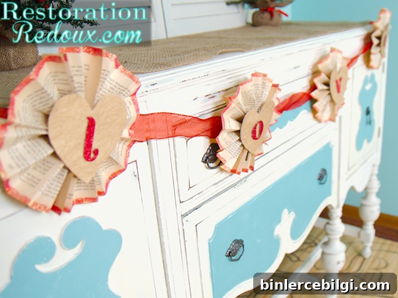Valentine's Book Page Garland