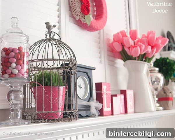 Valentine's Day Mantel
