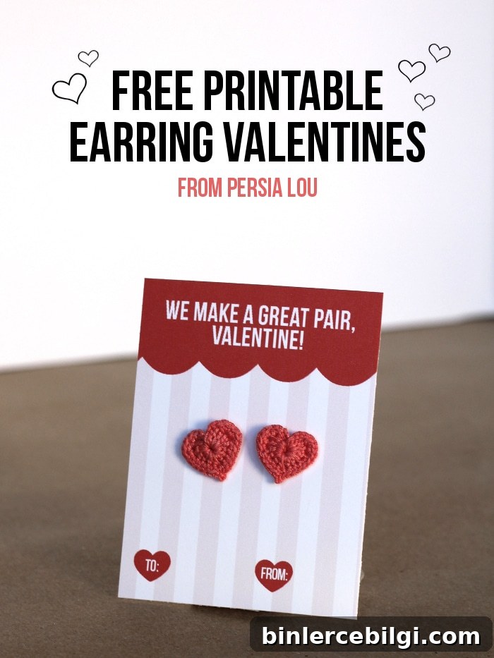 Free Printable Earring Valentines