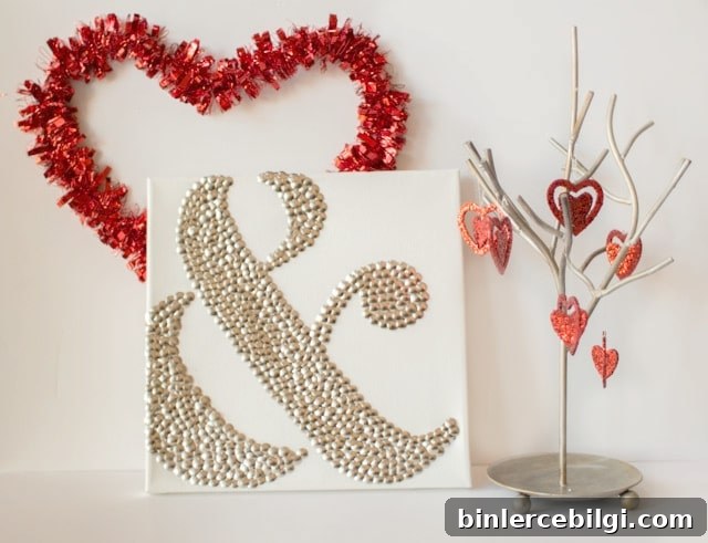 Valentine Ampersand Thumbtack Art