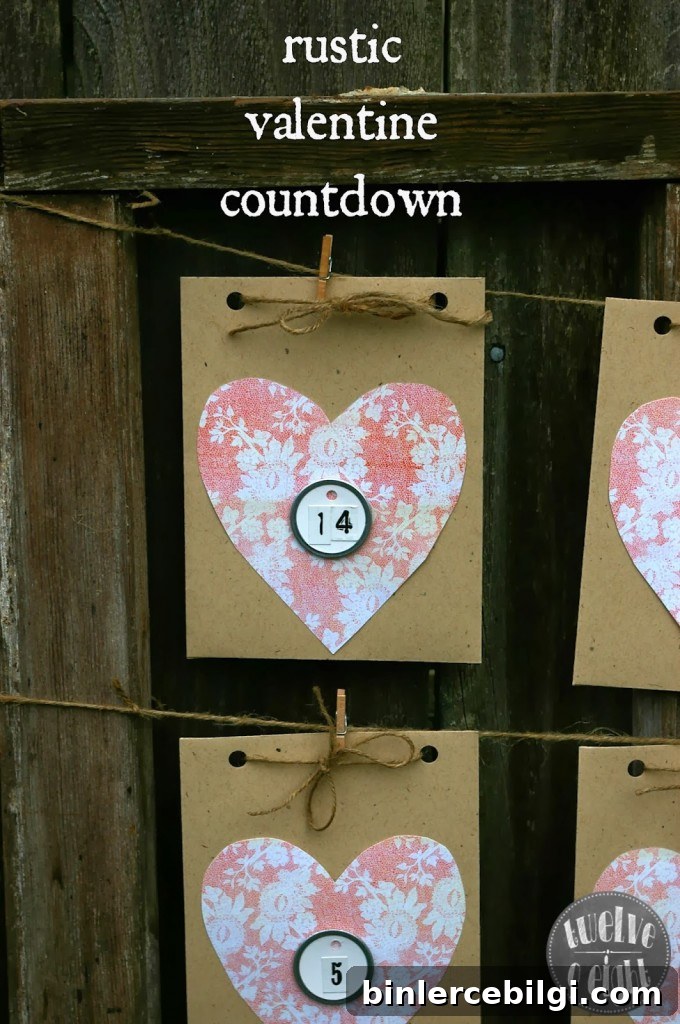 DIY Rustic Valentine Countdown Calendar