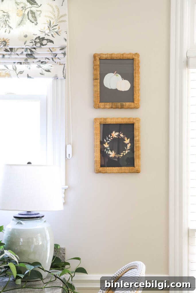 Wicker Frames with Navy Fall Printables