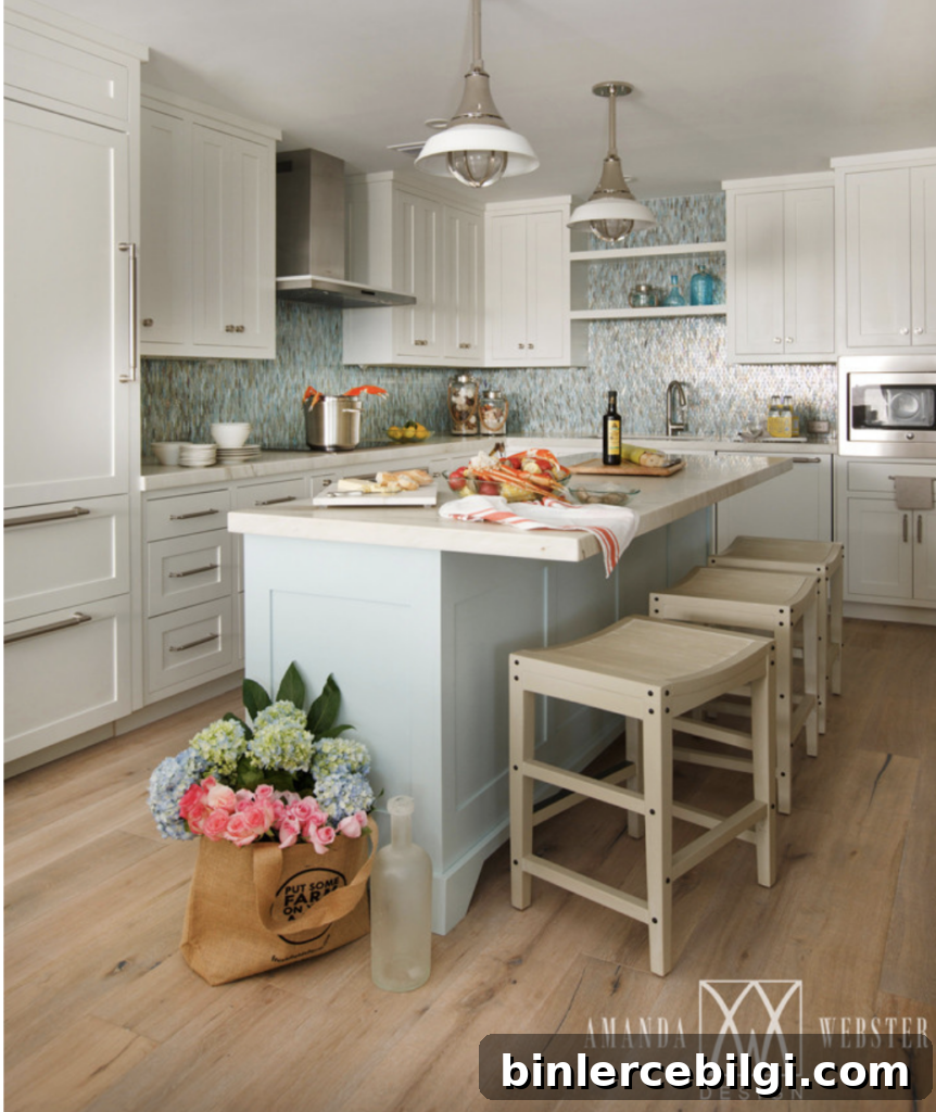 kitchen island painted sea salt 