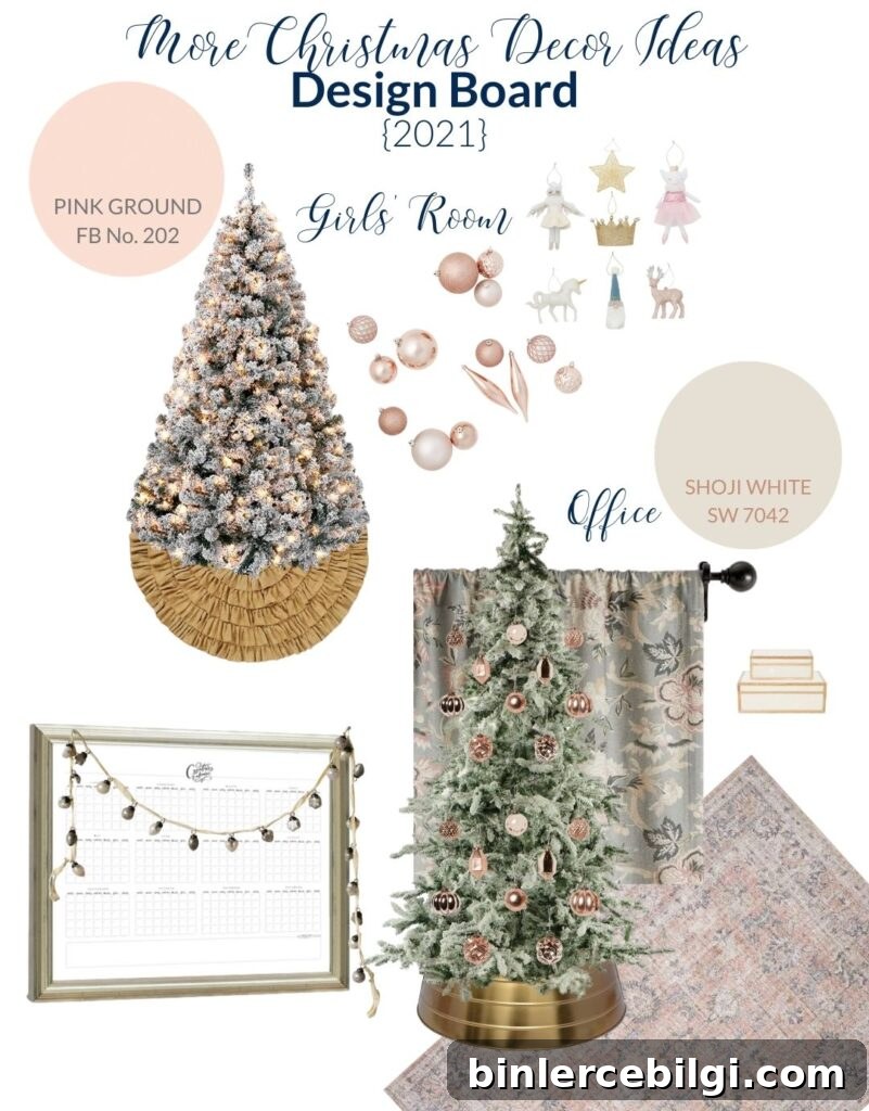Girls Bedroom and Office Christmas Decor