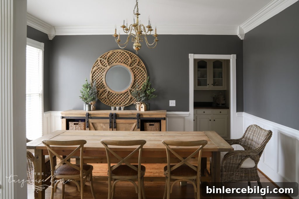 Kendall Charcoal Walls in Dining Room