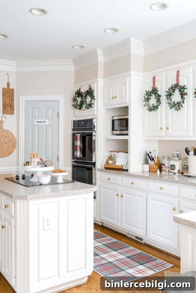 Plaid Christmas Kitchen Decor